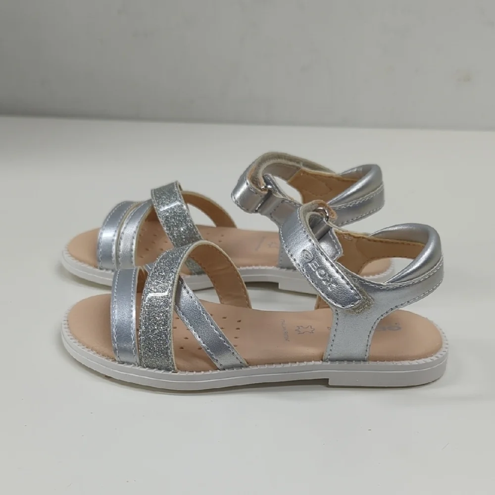New Geox Karly Sandal in Silver Size EU 27 (US 10)